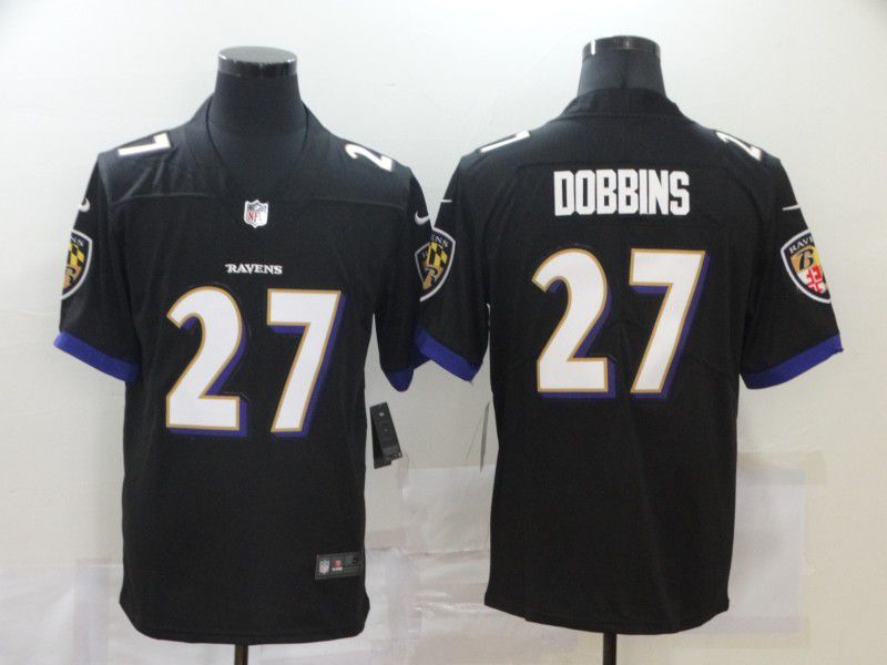 Men Baltimore Ravens #27 Dobbins black Nike Vapor Untouchable Limited 2020 NFL Nike Jerseys